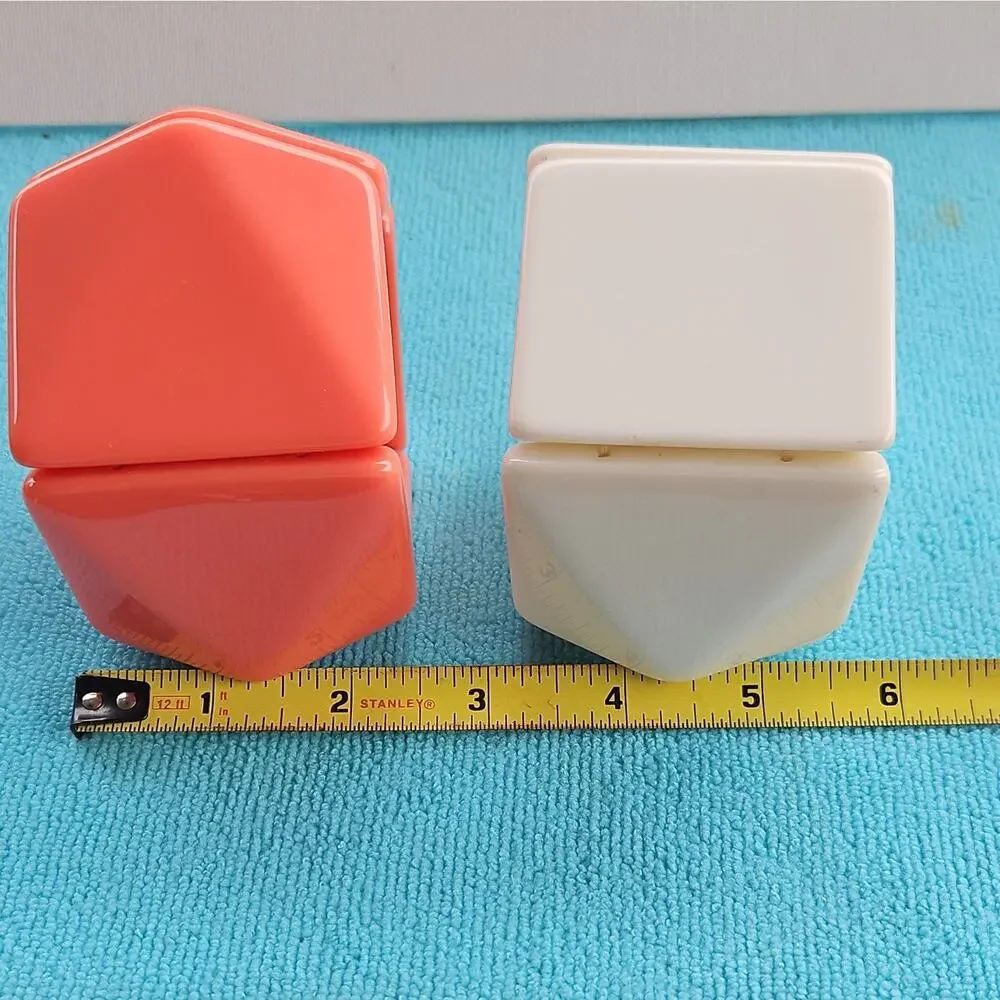 2 VTG Chunky Stretch Bangles Coral And Cream